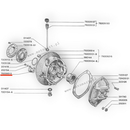 Bremssattel-Pilz K750 Dnieper MT SZĘK Bremsbackenversteller ORIGINAL