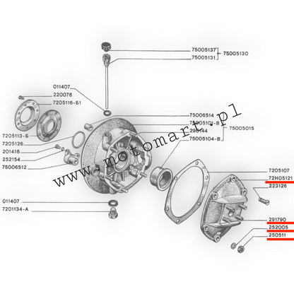 ORIGINAL M10 Dnieper MT K750 differential cover bearing NEW